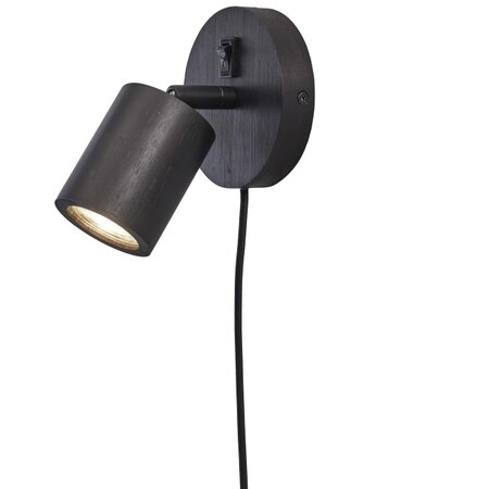 GOOD & MOJO Landelijke Stoere wandlamp Java 1-lichts zwart bamboe
