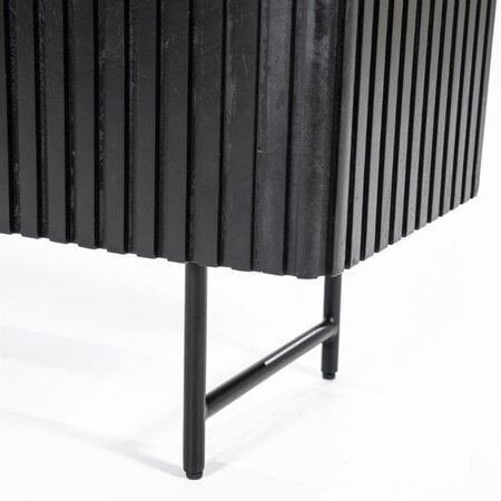 Eleonora Moderne Landelijke boekenkast Remi 200 cm zwart mangohout