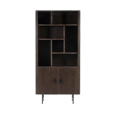 Eleonora Moderne Landelijke boekenkast Remi 200 cm bruin mangohout