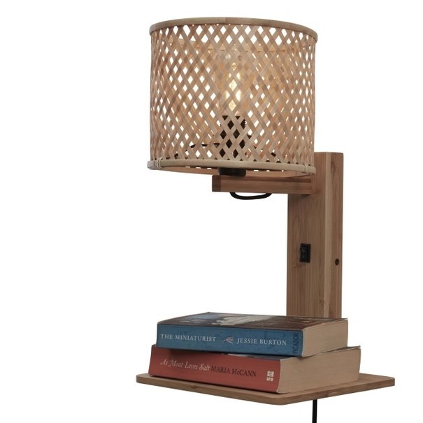 GOOD&MOJO Landelijke - Retro - Wandlamp - 1-lichts - Naturel - Java