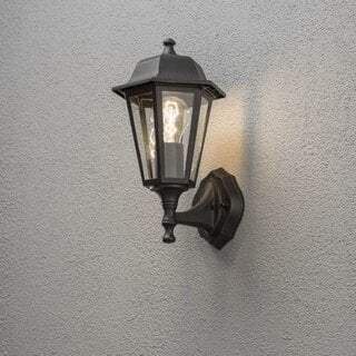 Buiten wandlamp Hexagon zwart 1-lichts