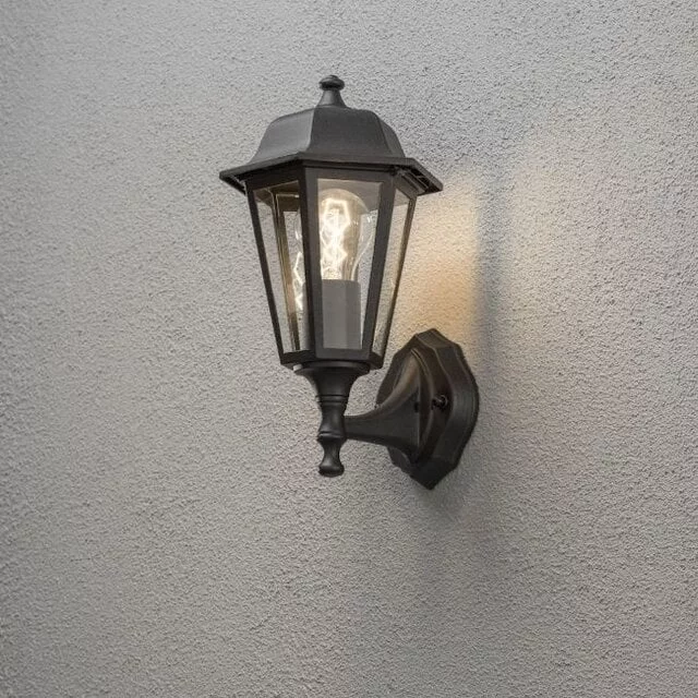Buiten wandlamp Hexagon zwart 1-lichts