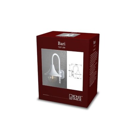 Konstsmide Klassieke buiten wandlamp Bari 1-lichts wit