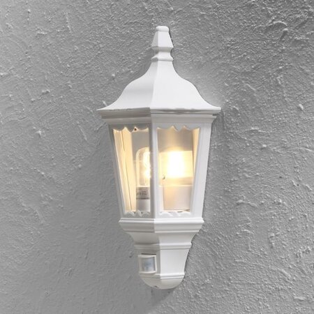Konstsmide Klassieke buiten wandlamp Firenze 1-lichts wit met bewegingssensor