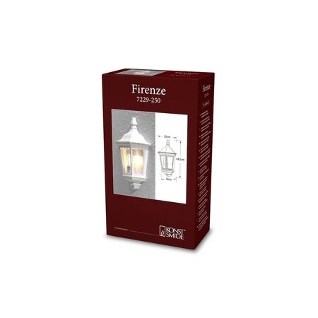 Konstsmide Klassieke buiten wandlamp Firenze Flush 1-lichts wit