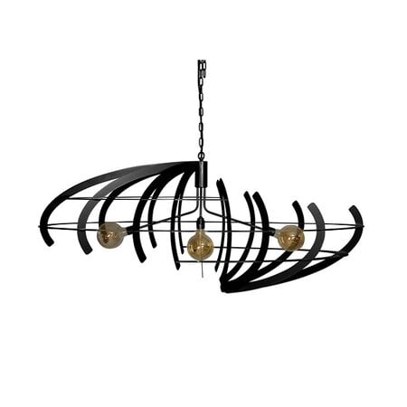 Ztahl Moderne hanglamp Terra 150 cm ovaal zwart