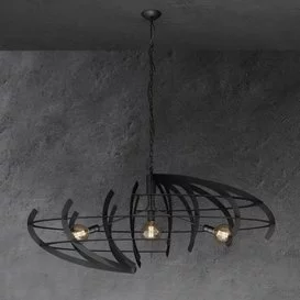 Hanglamp Terra 150 cm ovaal Zwart