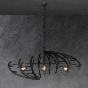 Ztahl Moderne hanglamp Terra 150 cm ovaal zwart