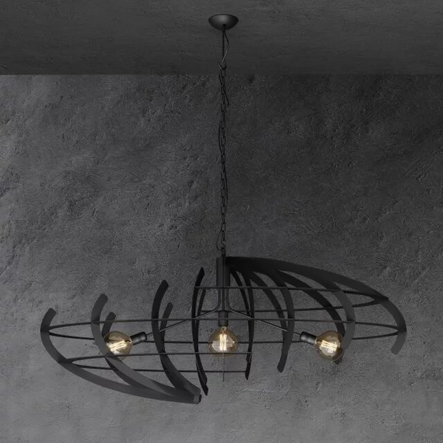 Hanglamp Terra 150 cm ovaal Zwart