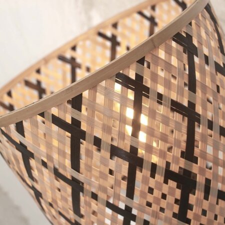 GOOD & MOJO Landelijke Retro wandlamp Java 1-lichts naturel zwart