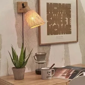 Wandlamp Java naturel bamboekap