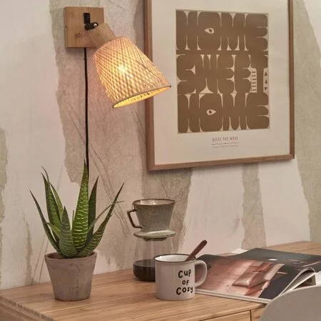 GOOD & MOJO Landelijke wandlamp Java 1-lichts naturel