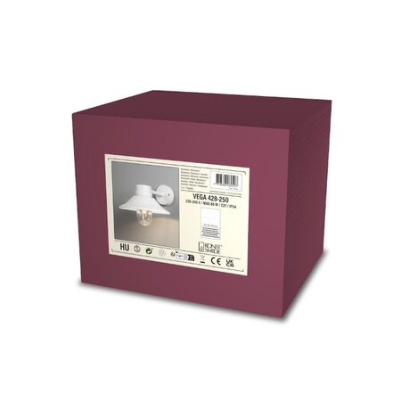 Konstsmide Moderne buiten wandlamp Vega 1-lichts wit