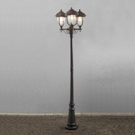 Staande buitenlamp Parma 3-lichts zwart  218 cm