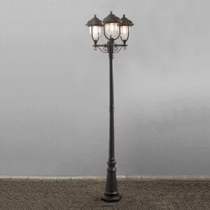 Konstsmide Klassieke staande buitenlamp Parma 3-lichts 218 cm zwart