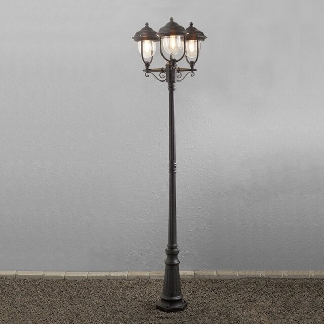Staande buitenlamp Parma 3-lichts zwart  218 cm
