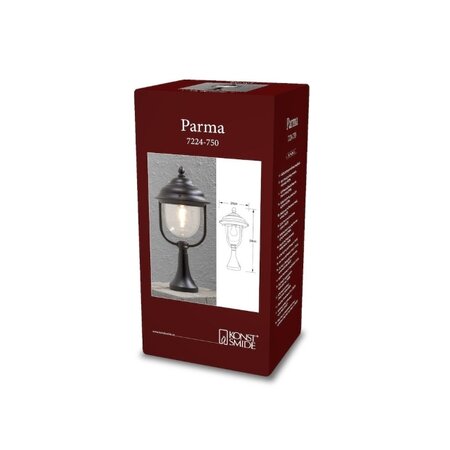 Konstsmide Klassieke staande buitenlamp Parma 1-lichts 54 cm zwart