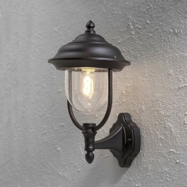 Buiten wandlamp Parma opwaarts zwart 43 cm