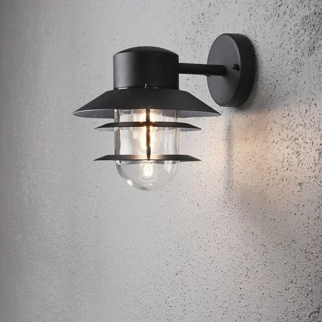 Buiten wandlamp Modena neerwaarts zwart 46 cm