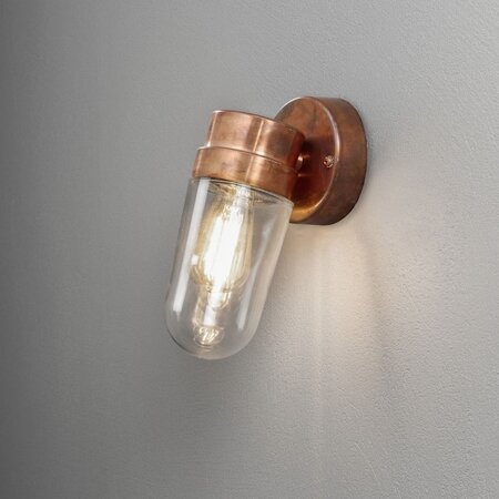 Konstsmide Moderne buiten wandlamp Vega small 1-lichts koper