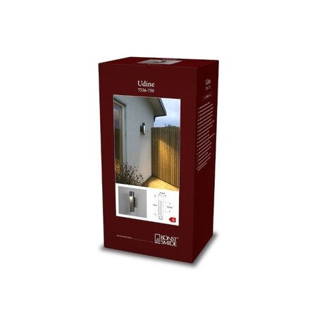 Konstsmide Moderne buiten wandlamp Udine 2-lichts zwart