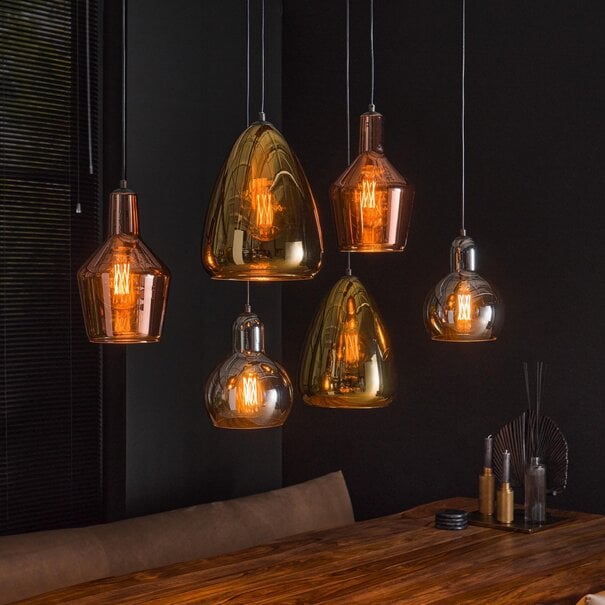BelaLuz Design - Modern - 6 Lichts - Hanglamp - Gekleurde Glazen - Trio