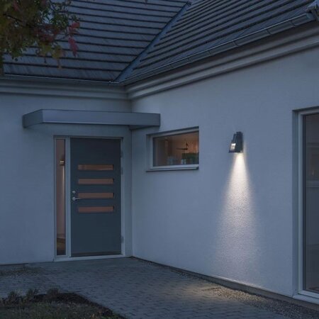 Konstsmide Moderne buiten wandlamp Potenza 1-lichts grijs