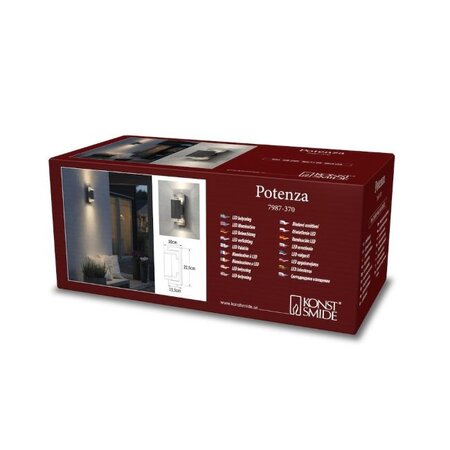Konstsmide Moderne buiten wandlamp Potenza 2-lichts grijs