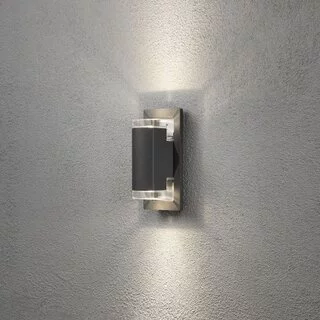 Buiten wandlamp Potenza 2-lichts grijs
