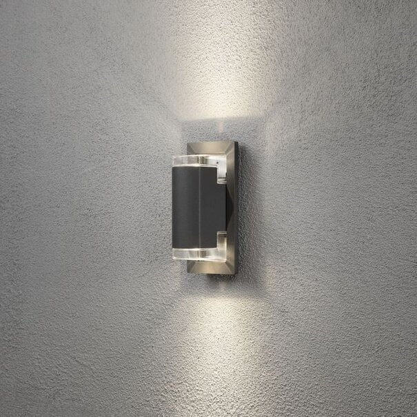 Konstsmide Moderne - buiten wandlamp - Potenza - 2-lichts - grijs