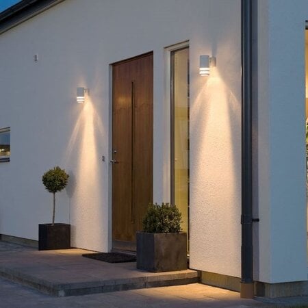 Konstsmide Moderne buiten wandlamp Modena dubbel strip 1-lichts wit