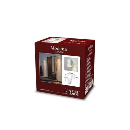 Konstsmide Moderne buiten wandlamp Modena dubbel strip 1-lichts grijs
