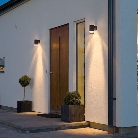 Konstsmide Moderne buiten wandlamp Modena dubbel strip 1-lichts zwart