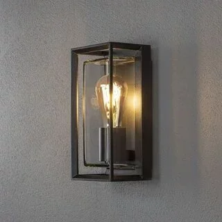 Buiten wandlamp Brindisi 1-lichts zwart bewegingsmelder