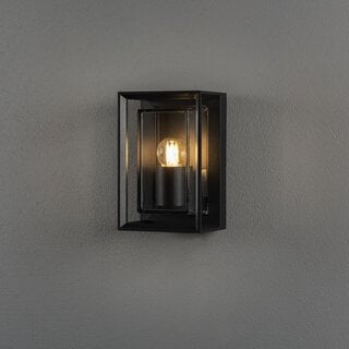 Buiten wandlamp Brindisi 1-lichts zwart transparant glas