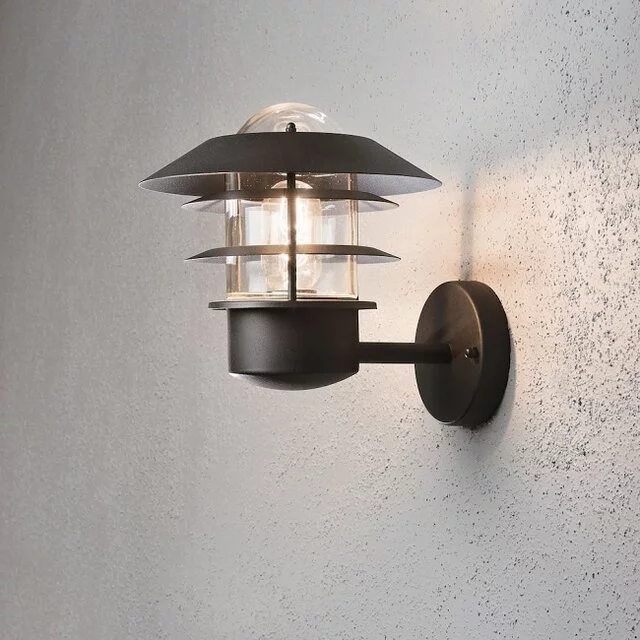 Buiten wandlamp Modena opwaarts zwart 24 cm
