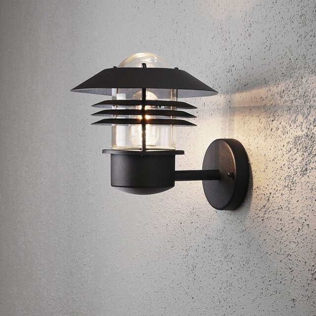 Buiten wandlamp Modena opwaarts zwart 21 cm