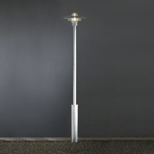Staande buitenlamp Modena 1-lichts staal 225 cm