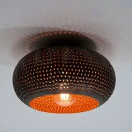 Plafondlamp Cambal 1-lichts zwart bruin