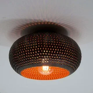Plafondlamp Cambal 1-lichts zwart bruin