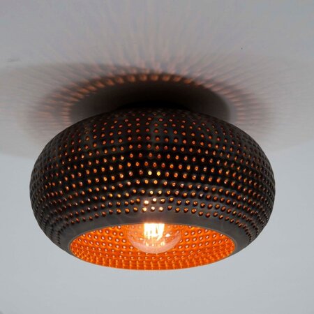BelaLuz Industriële plafondlamp Cambal 1-lichts zwart bruin