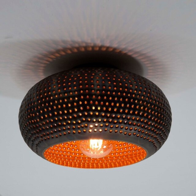 Plafondlamp Cambal 1-lichts zwart bruin