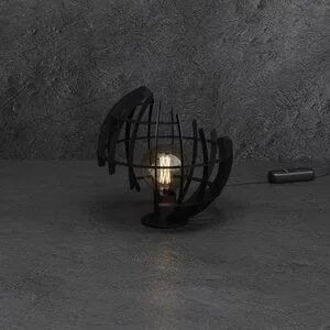 Ztahl Industriële Design tafellamp Terra 1-lichts zwart