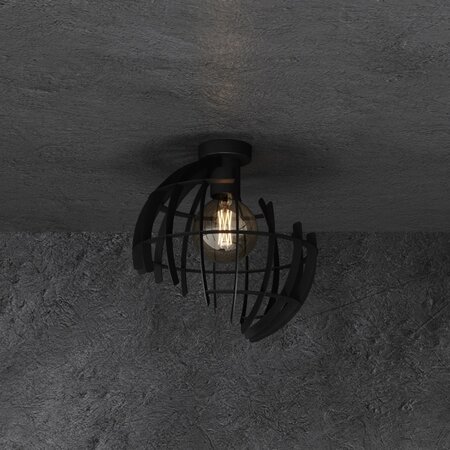 Ztahl Industriële Design plafondlamp Terra 1-lichts zwart