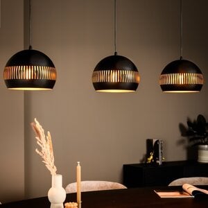 Freelight Moderne Industriële hanglamp Globo zwart goud