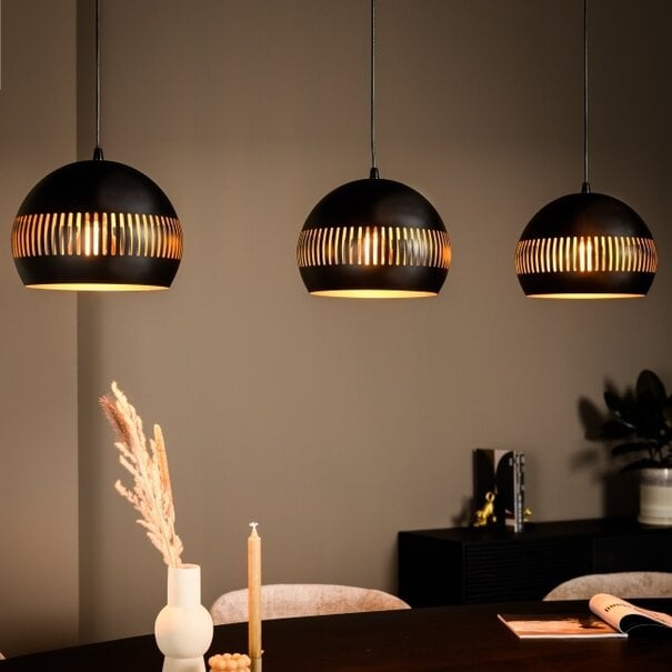 Freelight Moderne - Industriële - Hanglamp - Zwart - Goud - Globo