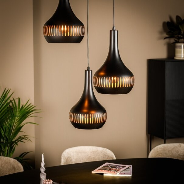 Freelight Moderne - Industriële - Hanglamp - Zwart - Goud - Canna