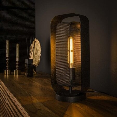 BelaLuz Industriële Vintage tafellamp Echo 1-lichts charcoal