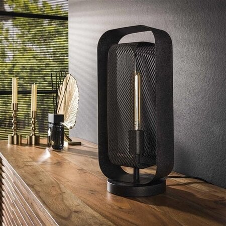 BelaLuz Industriële Vintage tafellamp Echo 1-lichts charcoal
