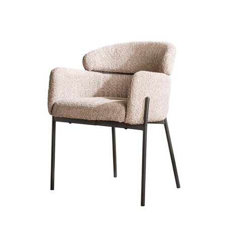BelaLuz Moderne eetkamerstoel Dandy bouclé zandkleur